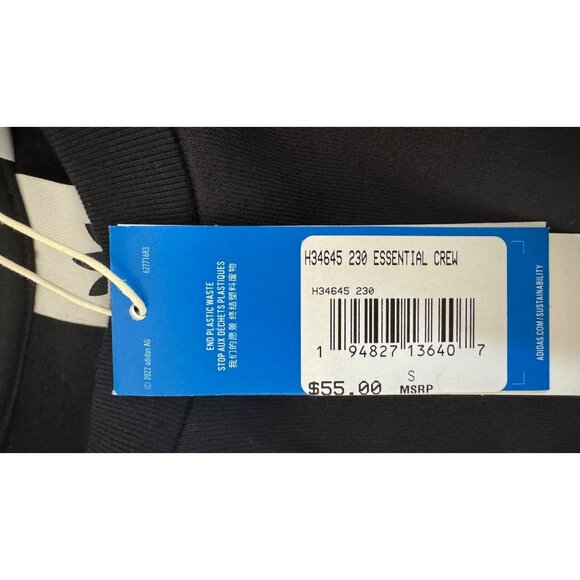 NWT Adidas Small Black Crewneck Sweatshirt - Picture 15 of 16